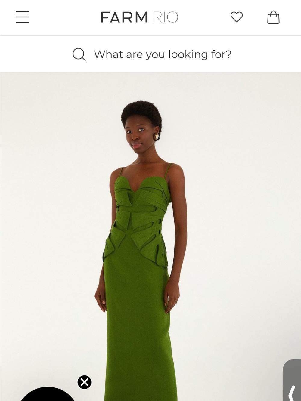 FARM Rio Olive Sculpted Midi Dress